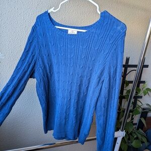 Blue Cable Knit Sweater